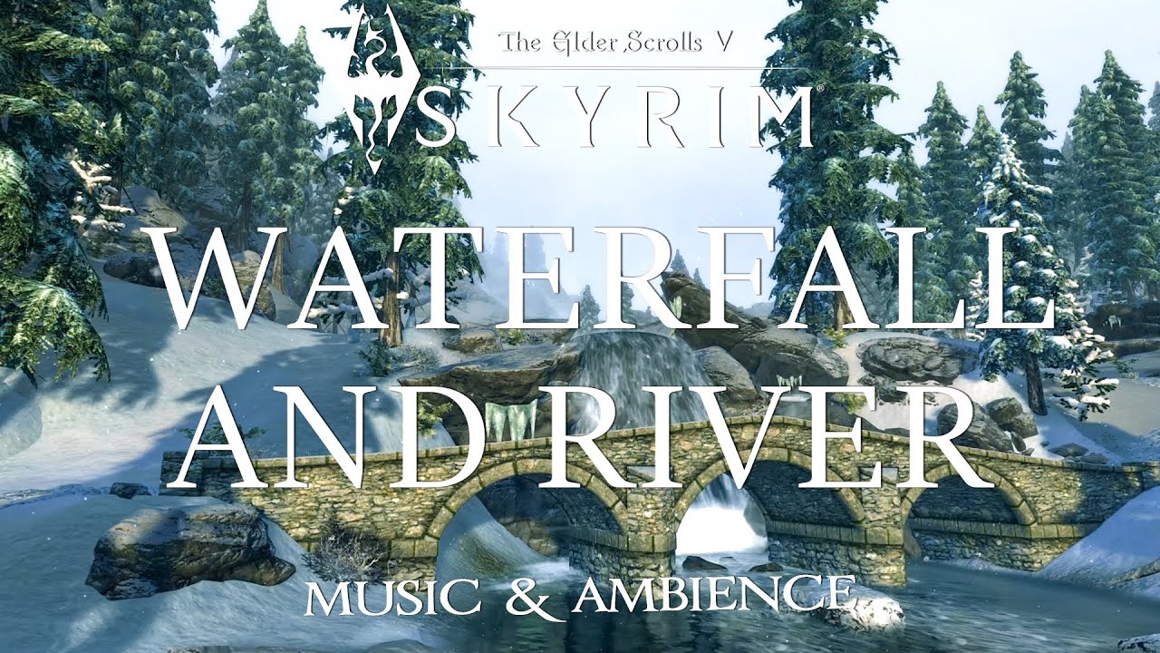 Waterfall and River in Skyrim | Calm Winter Atmosphere | Elder Scrolls Ambience