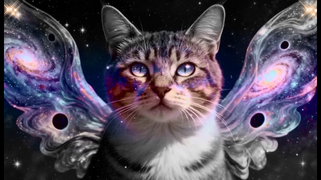 Rainbow Bridge Cat Eyes 🌈 Your Cat is Still With You • 432Hz + 528Hz • Pet Loss healing Meditation