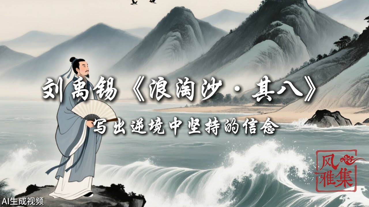 【风雅集】刘禹锡《浪淘沙·其八》千淘万漉虽辛苦，吹尽狂沙始到金：写出逆境中坚持的信念