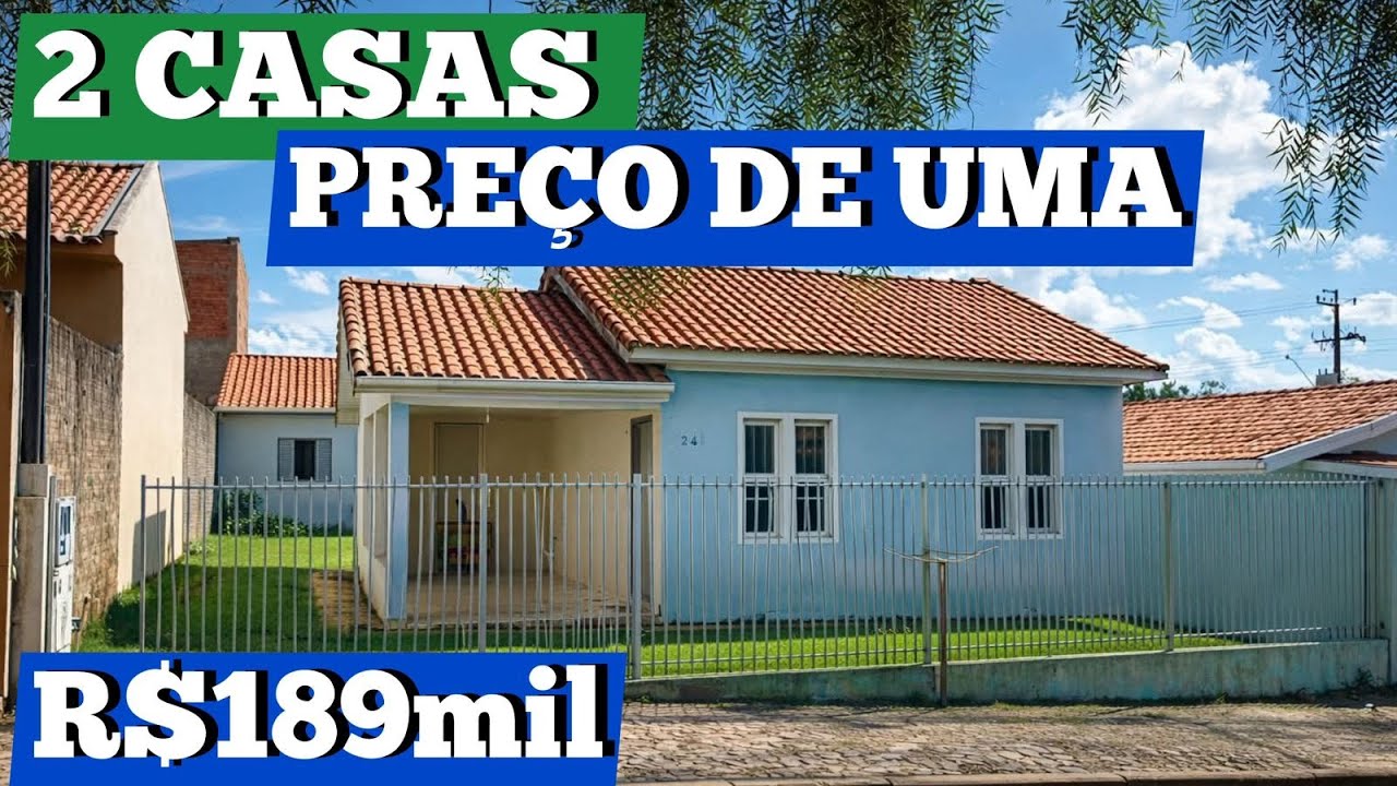 2 CASAS POR PREÇO DE UMA - ÓTIMA OPÇÃO NO PARANÁ SOMENTE R$189mil