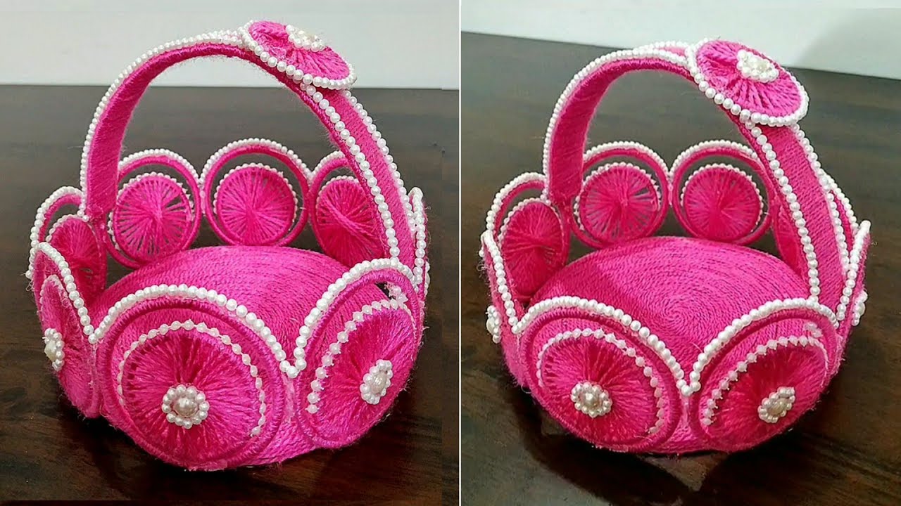 Waste Bangle Basket | Best Out Of Waste Bangle and Wool | Home Decor