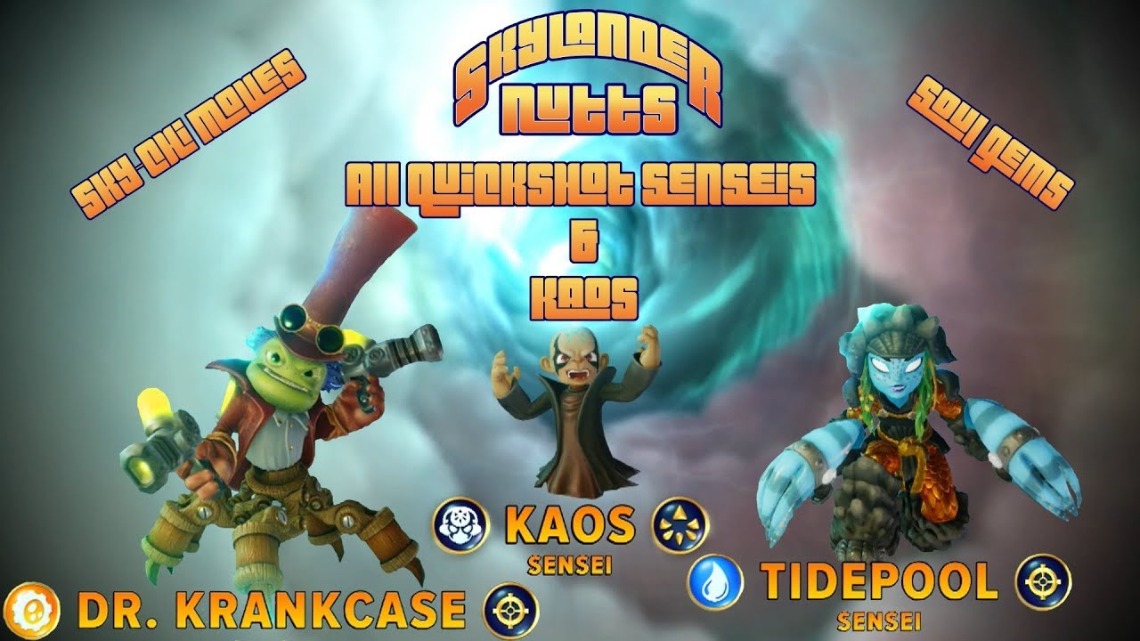 Skylanders Imaginators - Quickshot Senseis & Kaos (Sky Chi, Soul Gems + Other Speech and Animations)