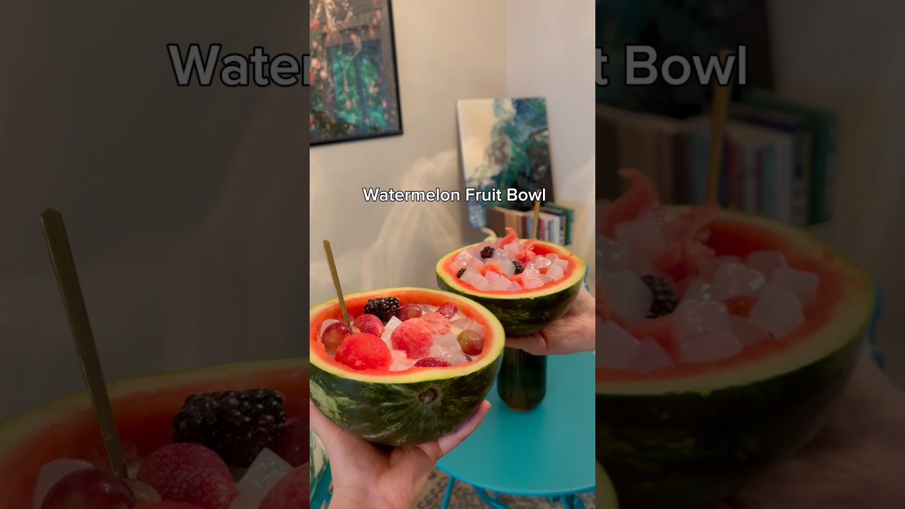 Watermelon fruit bowl 🍉 #fruits #fruit #snacks #dessert #foodshorts #sweets #recipe #foodie