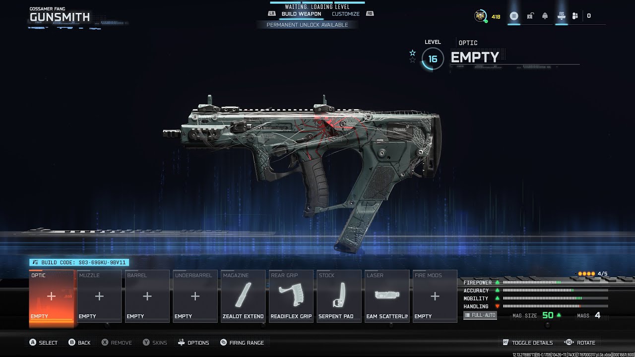 CoD BO7 Black Ops 7 & Warzone - Blueprint - SMG - Razor 9mm - Gossamer Fang - Weapon Inspect