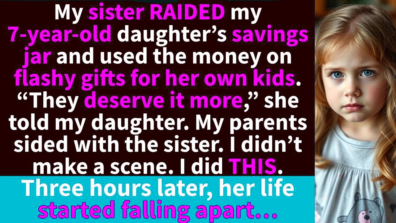My sister RAIDED my 7 year old daughter’s savings jar and used the money on gifts for her own kids…