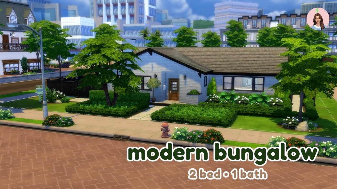 Modern Family BUNGALOW 🏠 2 Bed • 1 Bath • No CC | The Sims 4 Room & House Build