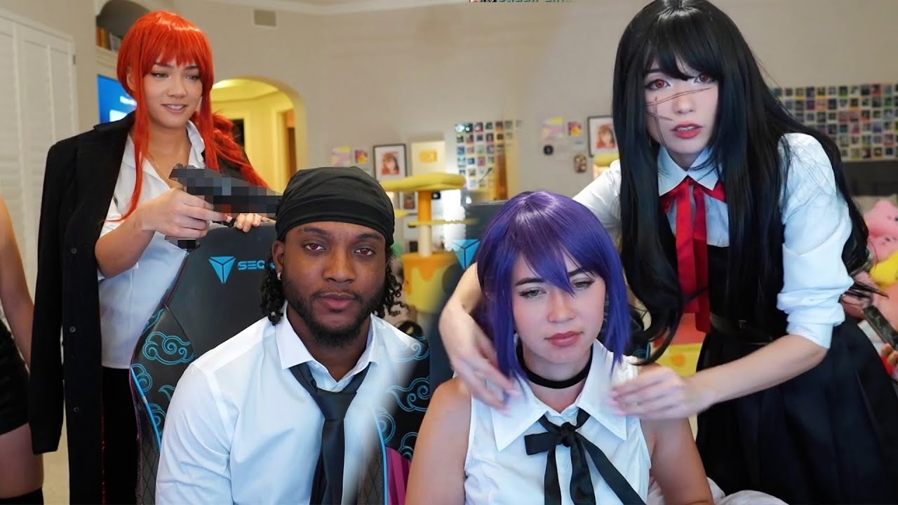 Emiru, Cinna, YourRageGaming & Maya Chainsaw Man cosplay