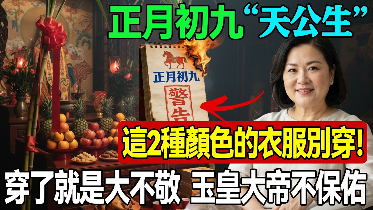 正月初九「天公生」，這2種顏色的衣服 千萬別穿！穿了就是「大不敬」，玉皇大帝不保佑！阿嬤教你做1個簡單動作，全家旺整年！#正月初九 #拜天公 #民俗文化