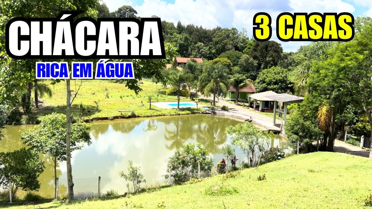 CHÁCARA RICA EM ÁGUA, 4 TANQUES DE PEIXES, NASCENTES, POMAR COMPLETO 3 CASAS DE ALVENARIA 1KM CIDADE