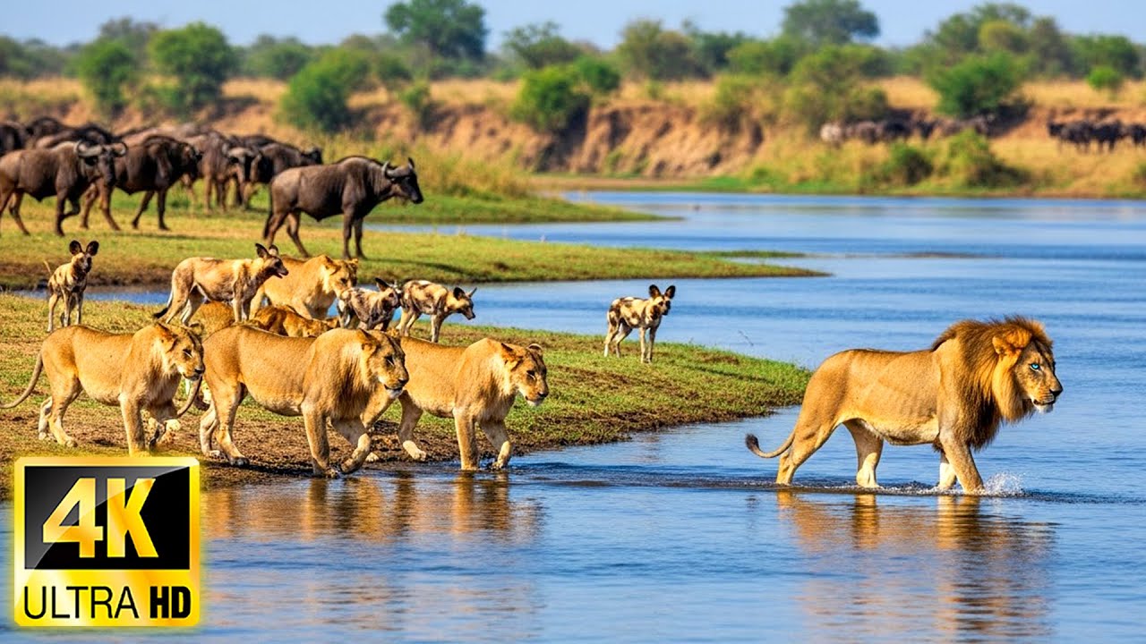 Wildlife Survival 4K: Untamed African Wilderness in Serene 4K with Calming Piano & Real Sounds