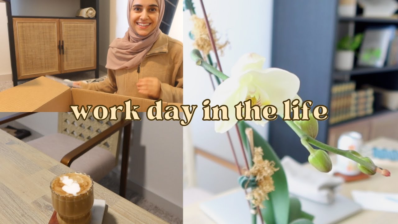 Work Day | home office setup, unpacking, catch up ☕
