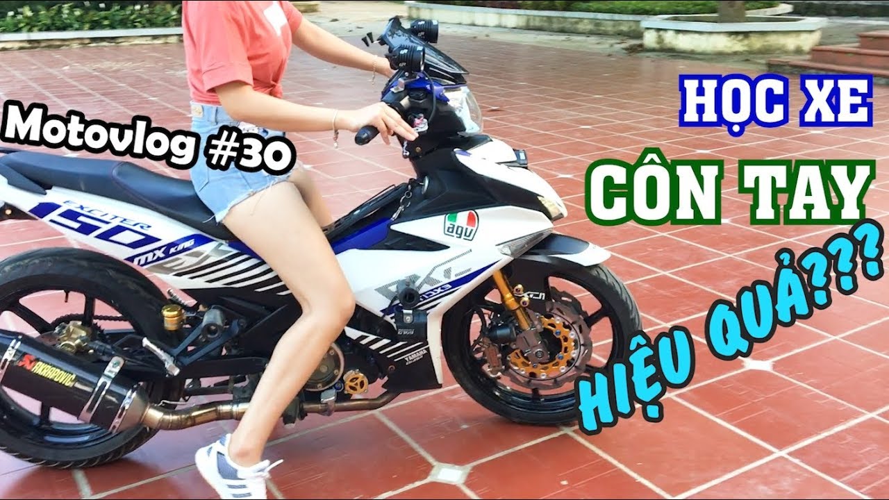 Dạy bạn gái chạy EXCITER 150. Cách tập xe côn tay hiệu quả. Cách dựng chân chống giữa | Motovlog 30