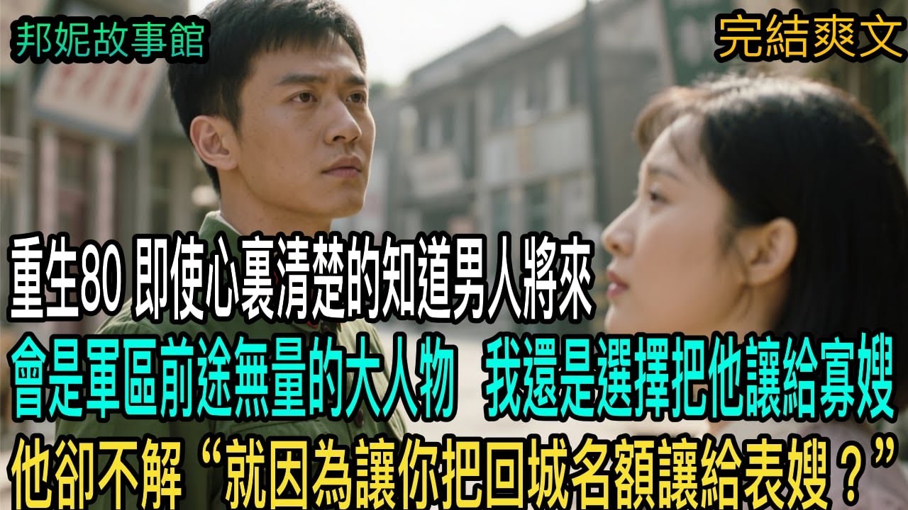 【完結好文  下集】八零知青重生，團長老公知錯了  重生80 即使心裏清楚的知道男人將來會是軍區前途無量的大人物  我還是選擇把他讓給寡嫂 他卻不解 “就因為讓你把回城名額讓給表嫂？”【共上下兩集】