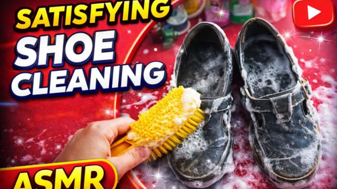 EXTREMELY SATISFYING Shoe Cleaning ASMR | Deep Clean & Relaxing Sounds
