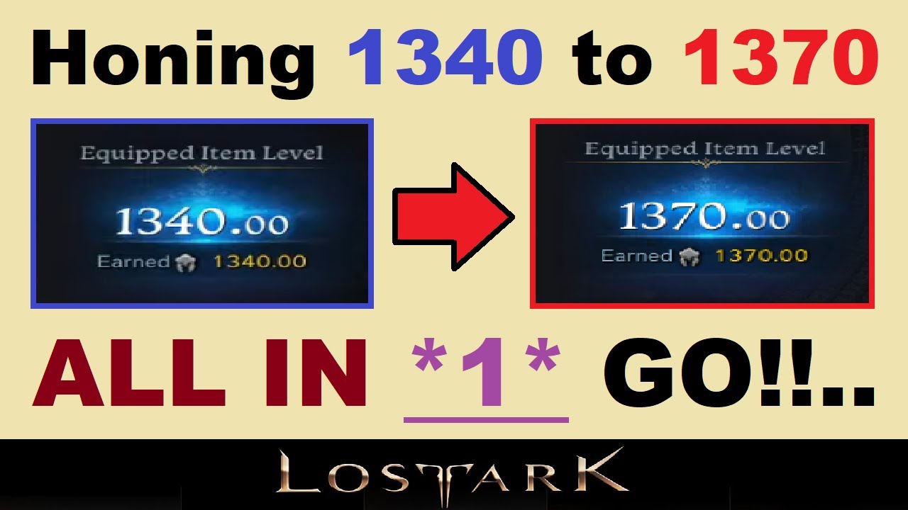 Honing from ~1340 to 1370~ *ALL IN 1 GO!*..  (Weeks of Saved Resources, Silver, & Gold in Lost Ark)