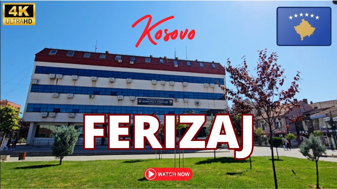 Ferizaj Walking Video Sunday, Kosovo [4K/60fps]