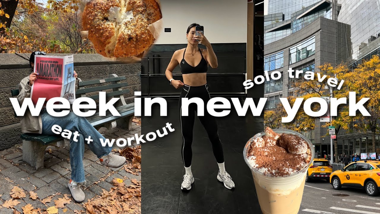 WEEK IN NYC 🥯🚕🍎✨ Exploring Solo, Workouts, Food Adventures + Marathon Recovery!