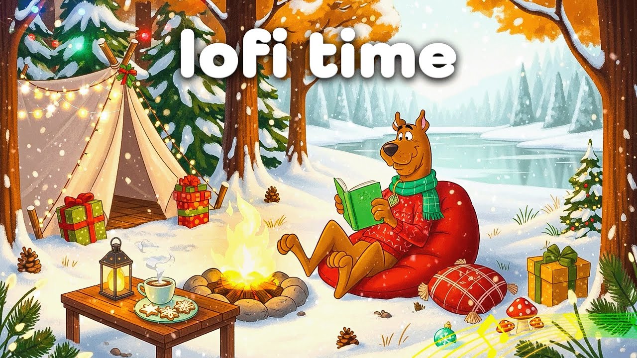 Scooby Doo’s Calm Winter Ambience ❄️ Fireplace & Relaxing Lofi Chill Music for Studying and Healing