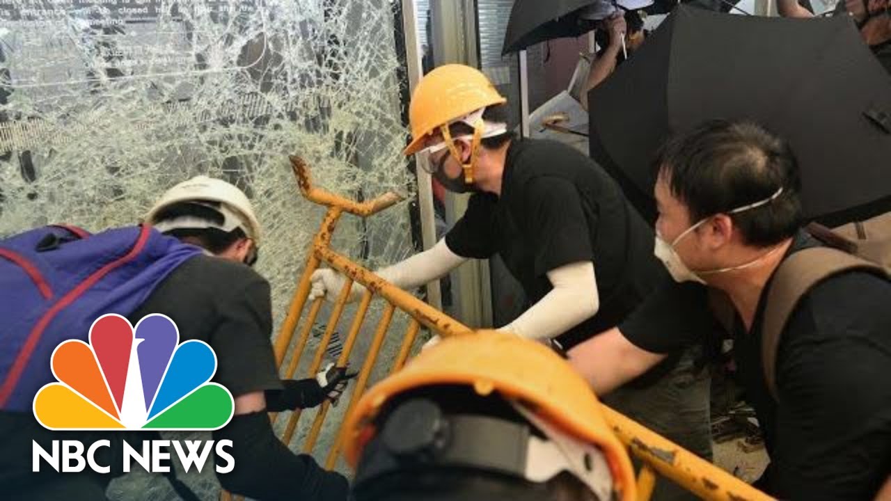 Protesters Storm Hong Kong Government Headquarters On Anniversary Of Chinese Handover | NBC News