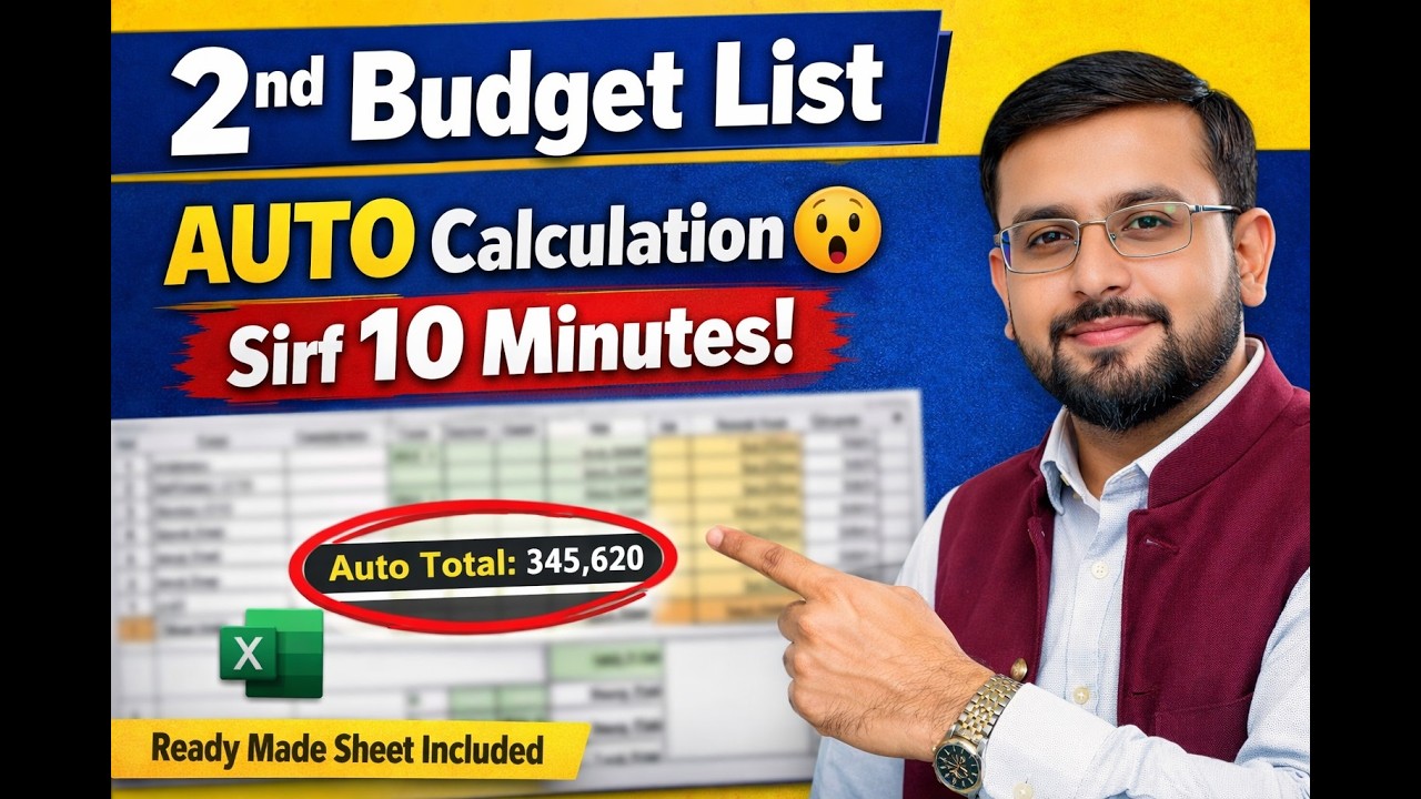 Create a 2nd Budget List in Just 10 Minutes with Auto Calculation | SED HELP WITH USMAN