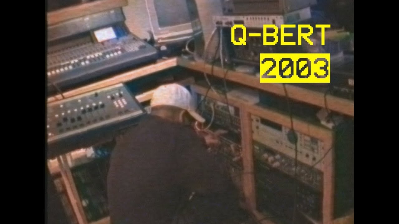Q-Bert makes beats at his home studio
