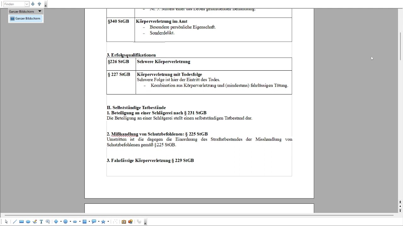 0 Körperverletzungsdelikte §§ 223 - 231 StGB Einführung. Insbesondere Konkurrenzen