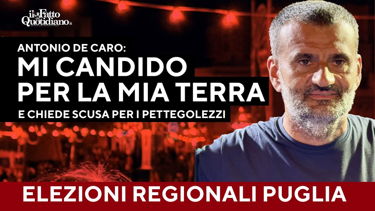 Decaro si scusa e si candida in Puglia: 