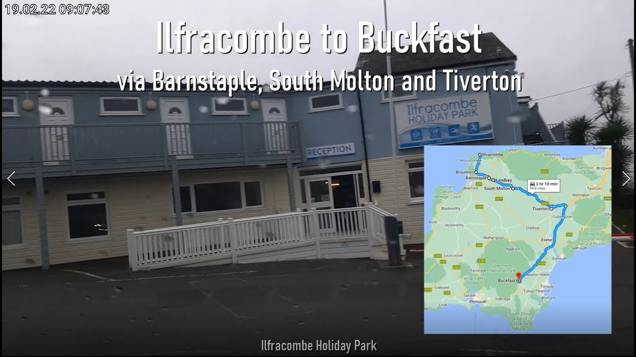 Drive from Ilfracombe to Buckfast, across Devon, UK