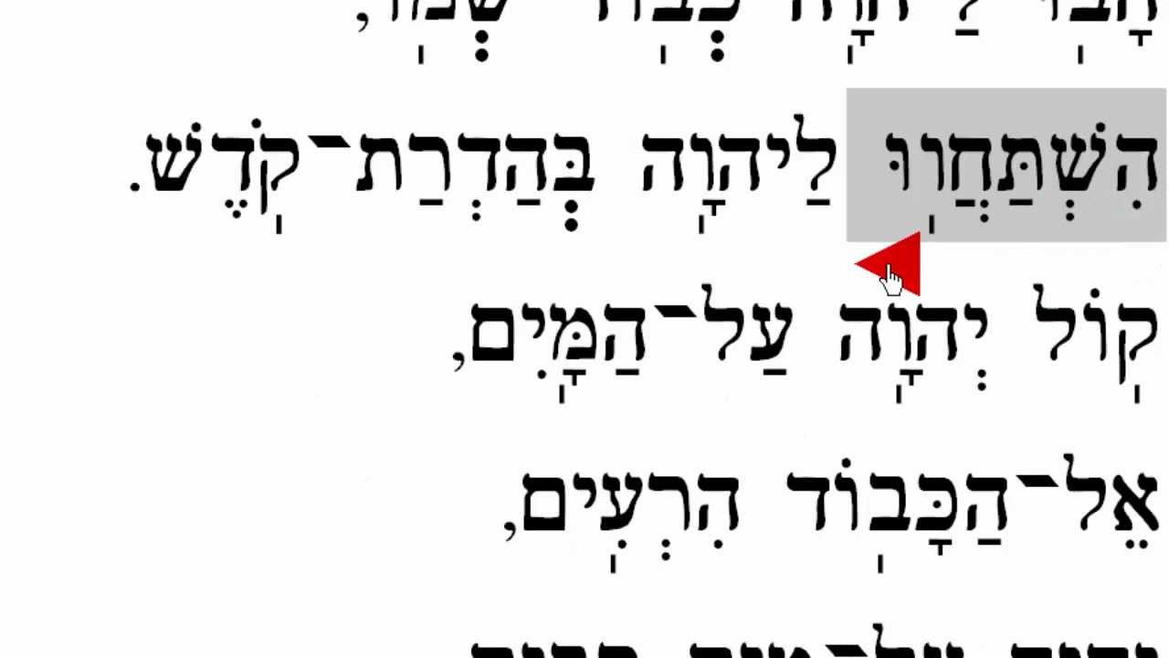 Mizmor L'David Havu LAdonai  מִזְמוֹר לְדָוִד הָבוּ לַיהוָה בְּנֵי אֵלִים