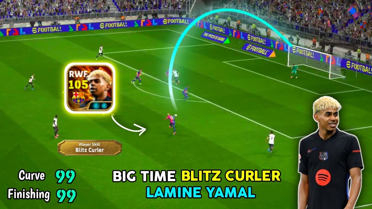 Big Time 106 Rated Blitz Curler Lamine Yamal is Cooking 💀🔥 Blitz Curler Yamal Review in eFootball 25