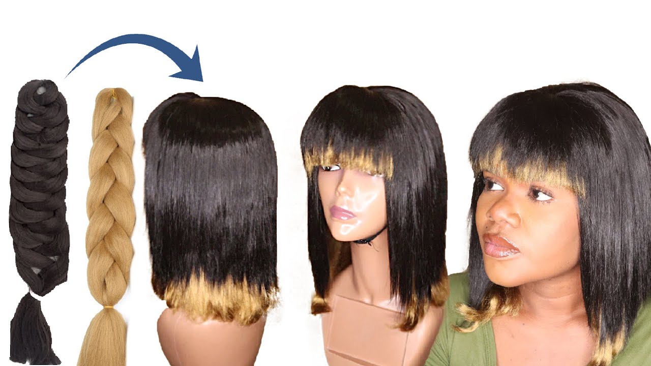 DIY Straight Ombre Crochet Wig Using Expression Braid Extension - No Closure Wig