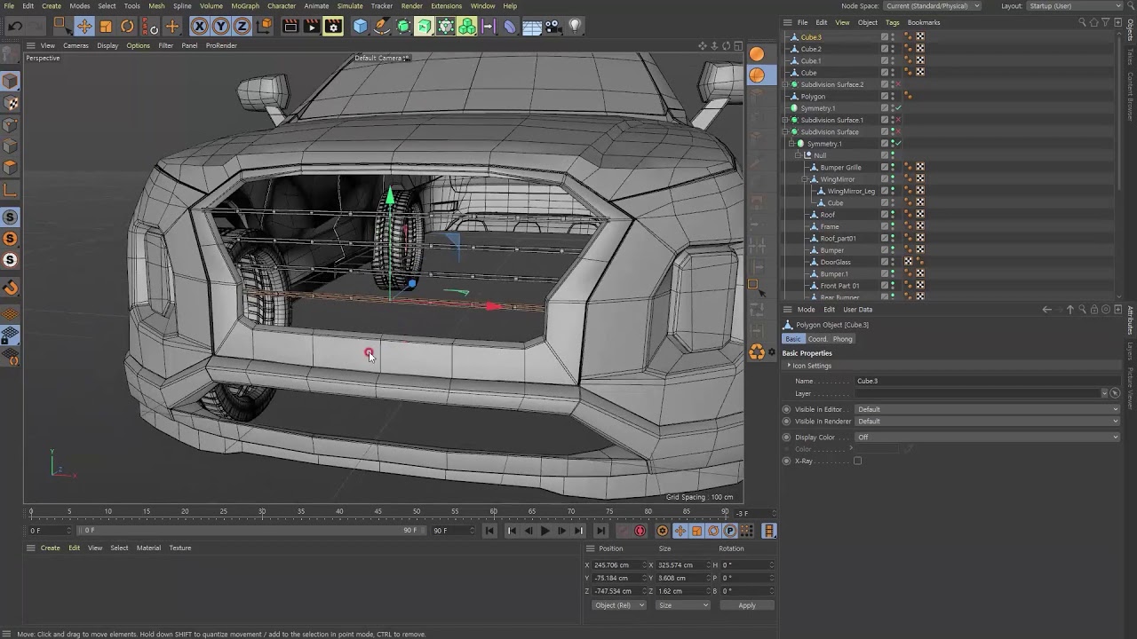 [Cinema4D] Car modeling (Palisade) PART 10- Finishing up the Body Parts # 03 (Final)