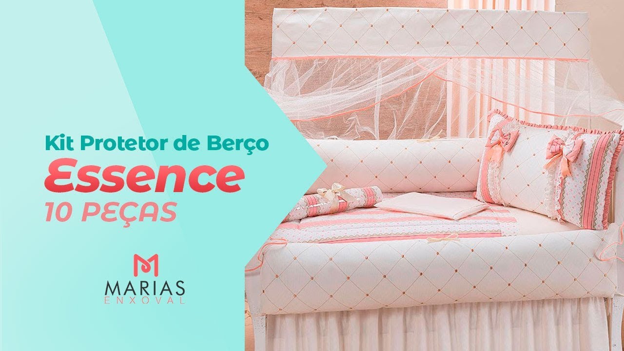 Kit Protetor de Berço Essence com 10 Peças + Saia de Brinde