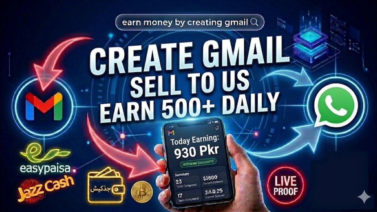 💸 Earn Daily by Creating Gmail | Sell Gmail & Make Money Online ! 