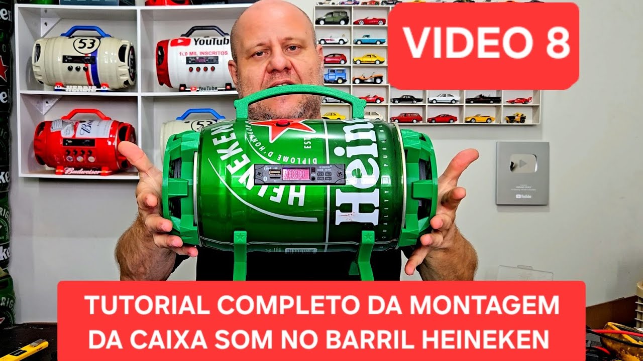 TUTORIAL MONTAGEM CAIXA SOM BARRIL HEINEKEN VIDEO 8