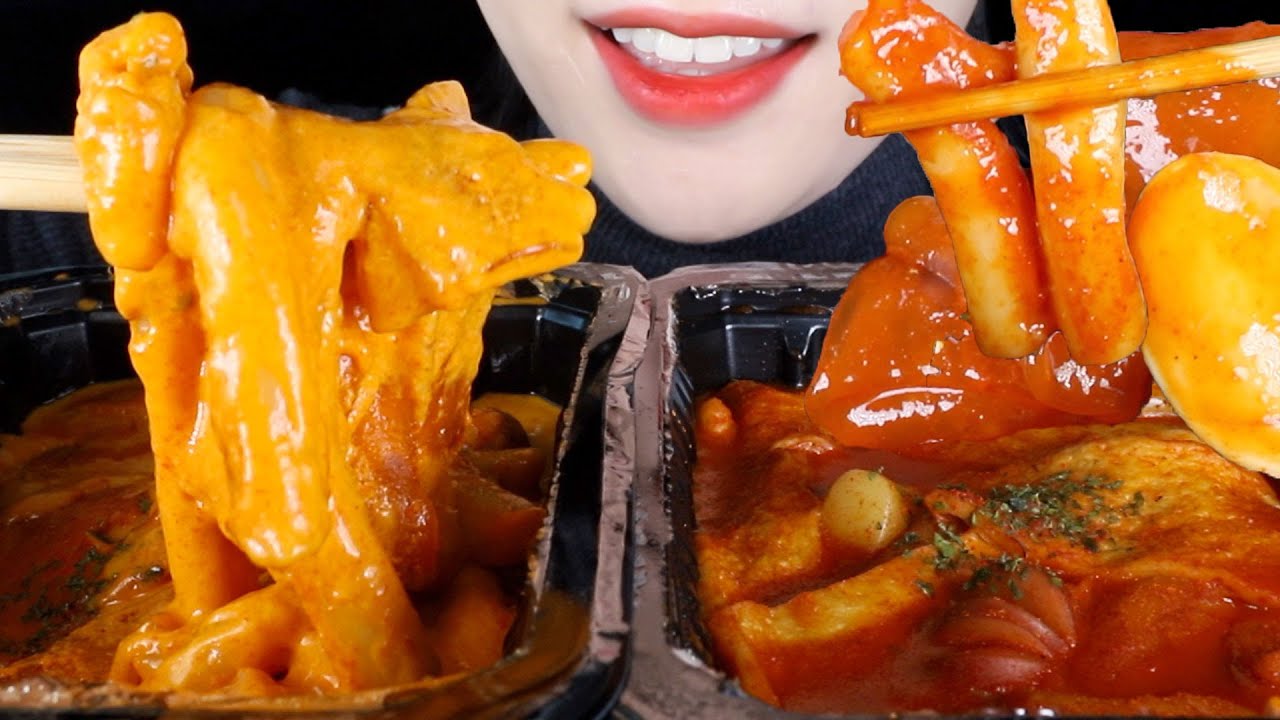 ASMR 🔥SPICY Rose Tteokbokki from Baetteok | Eating Sounds Mukbang