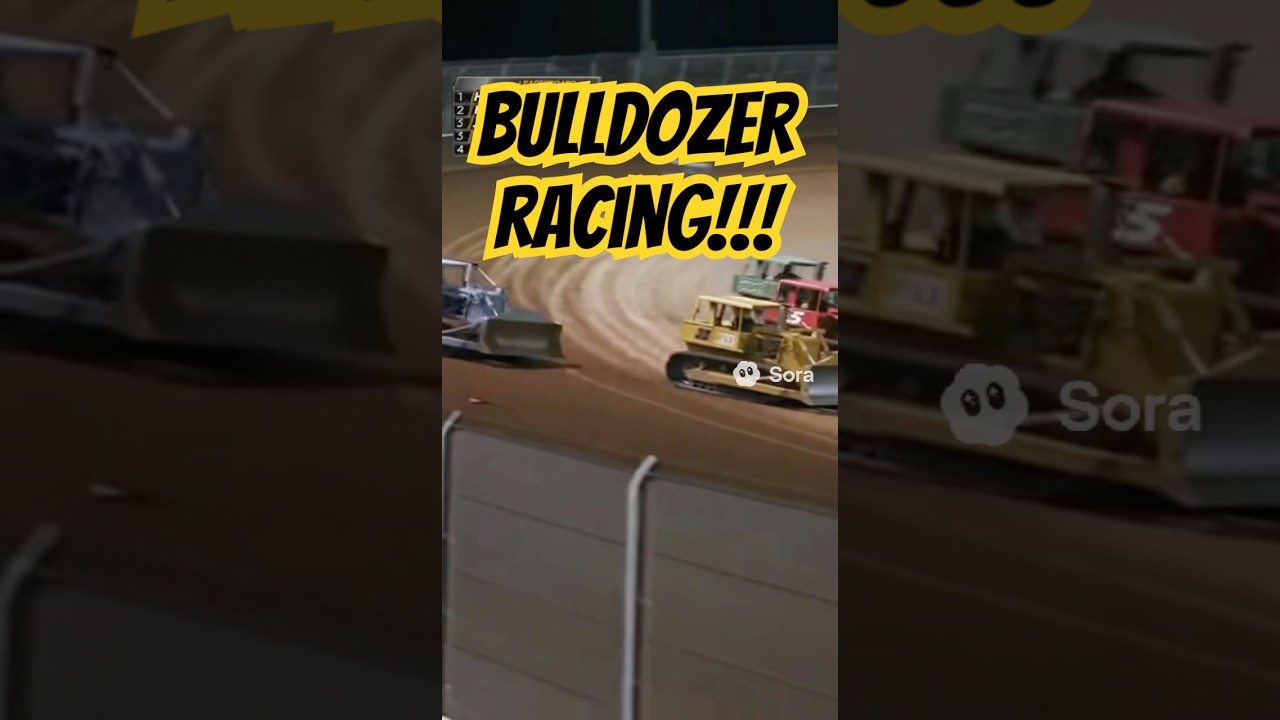 Bulldozer dirt oval track racing! #racing #bulldozer#heavyequipment #dirttrackracing #motorsports
