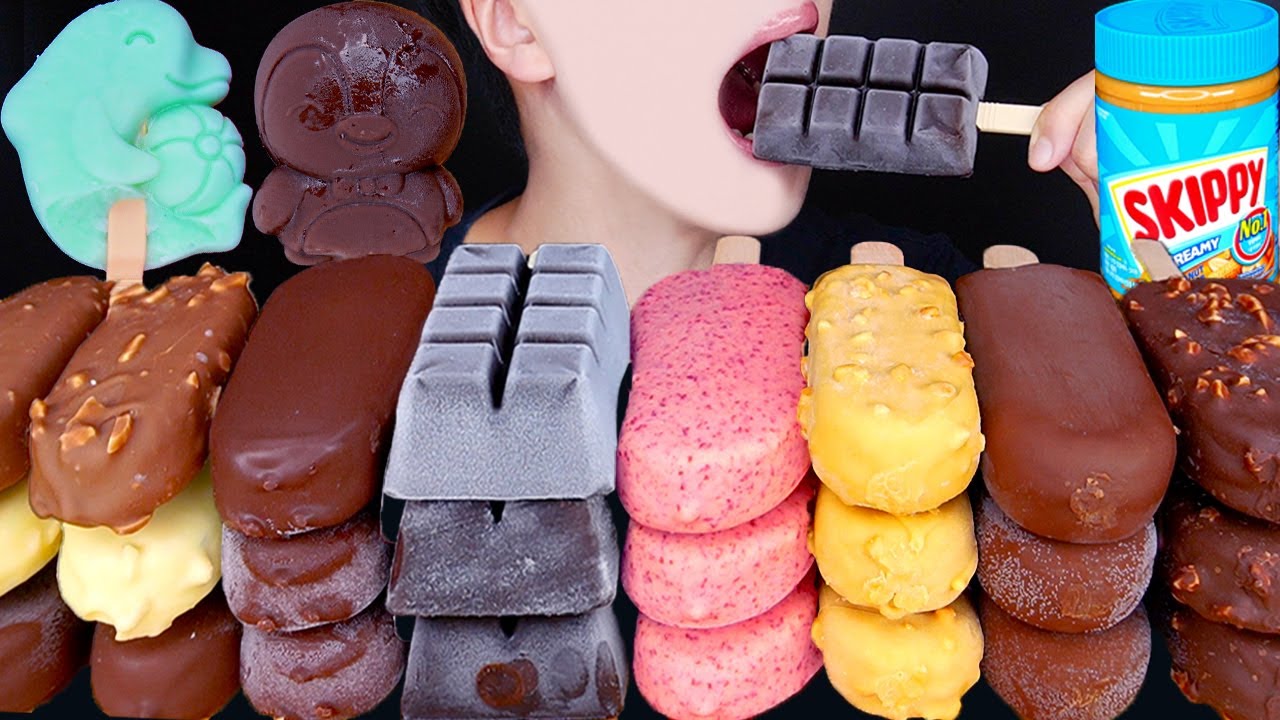 ASMR SKIPPY MAGNUM CHOCOLATE ICE CREAM PARTY NUTELLA DESSERT MUKBANG먹방チョコレートアイスクリーム 咀嚼音EATING SOUNDS