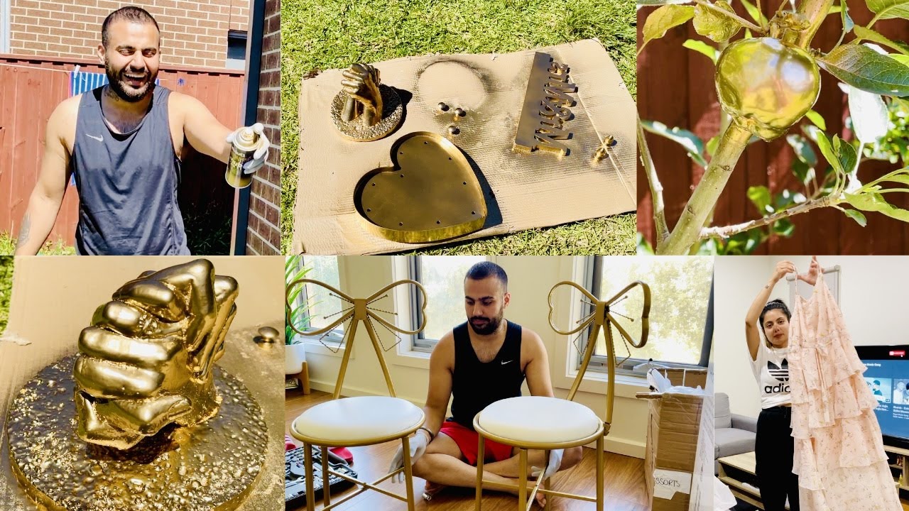 PAINTING EVERYTHING GOLD | BEAUTY ROOM TRANSFORMATION | DAY 1 | SHOPPING HAUL @InderKirat