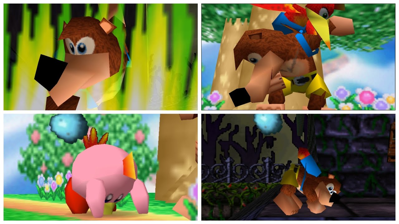 Laid-Back Animals | Banjo & Kazooie Full Moveset (Taunts, Kirby Hat & More) | Smash Remix