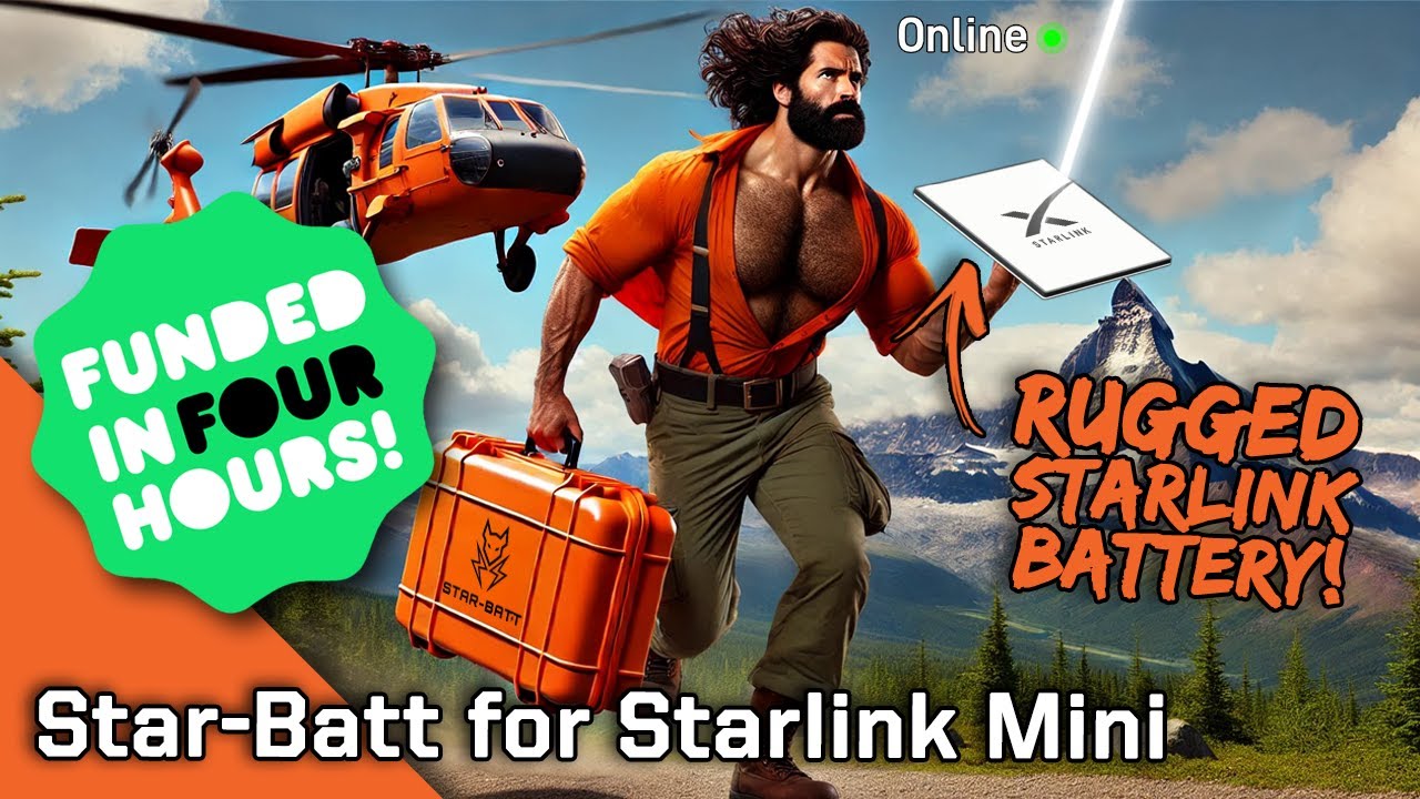 Прочный чехол Starlink Mini с аккумулятором на 24 часа — Star-Batt Mini