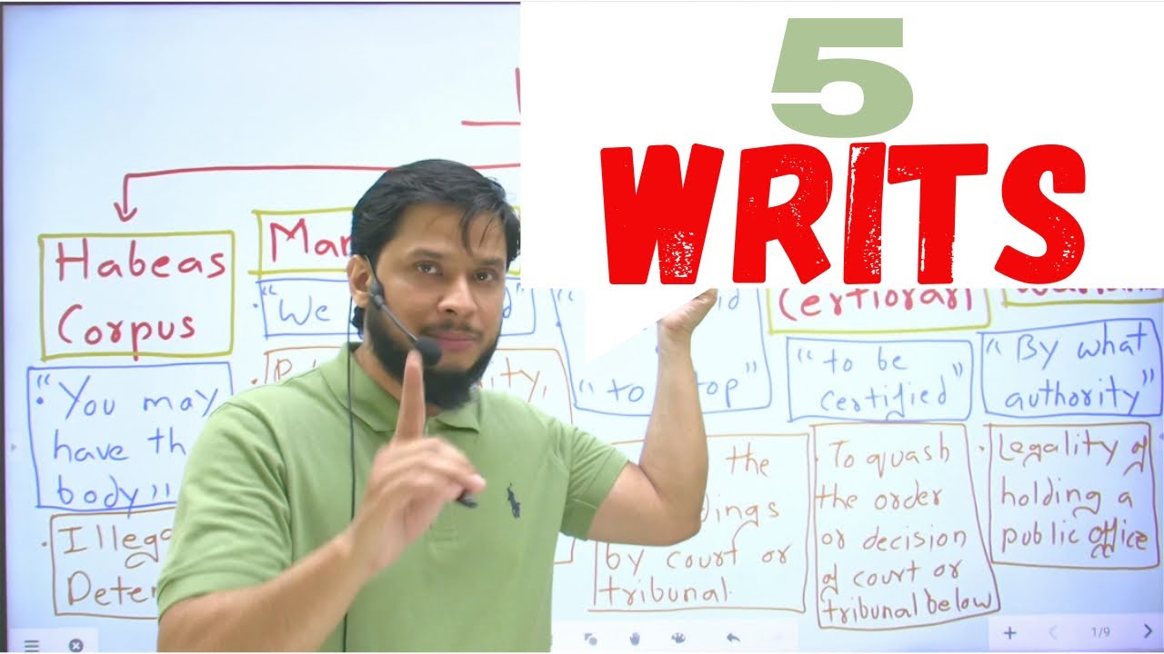 5 Writs Indian Constitution || With Examples and Case Laws || Easy words