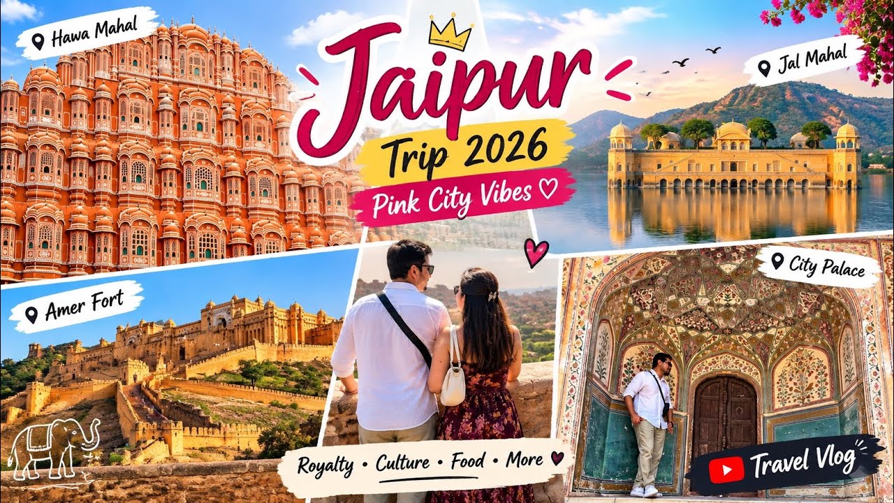 JAIPUR TRIP 2026 🕌✨ | Pink City Vibes, Amer Fort,Hawa  Mahal, City Palace & Nahargarh Fort 