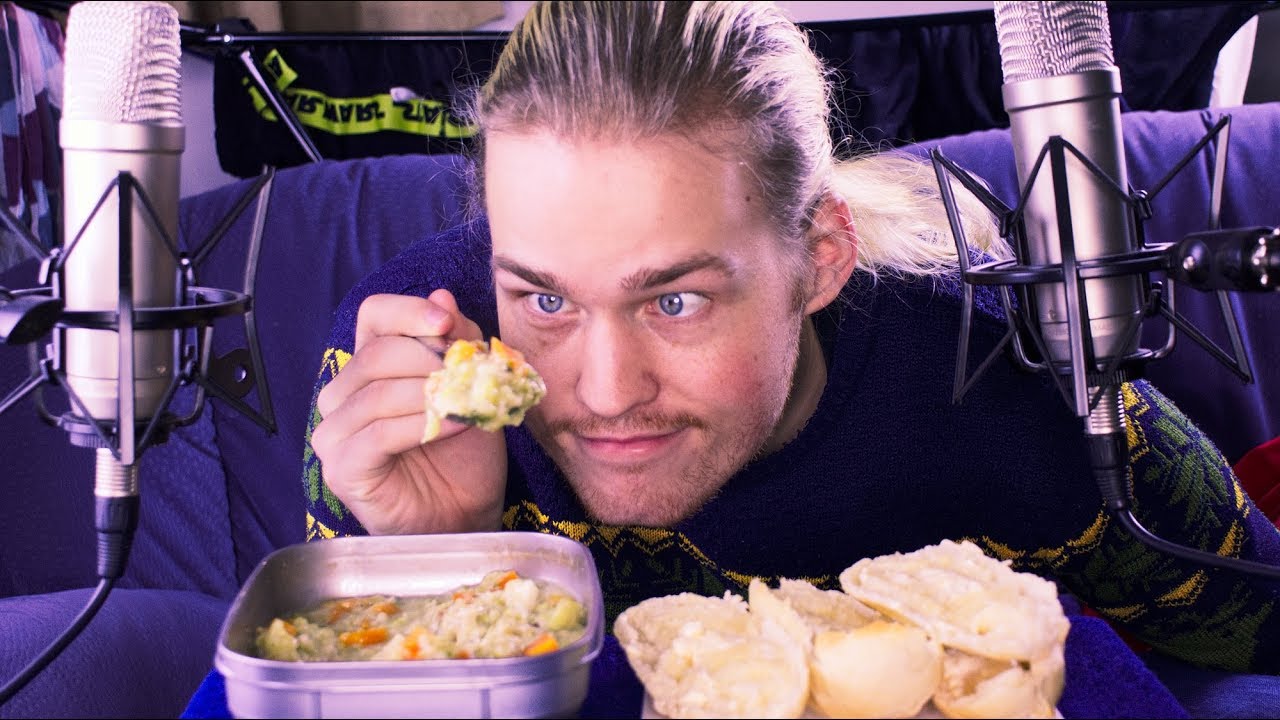 ASMR - Eating Super Simple Fish Stew & Whispering!