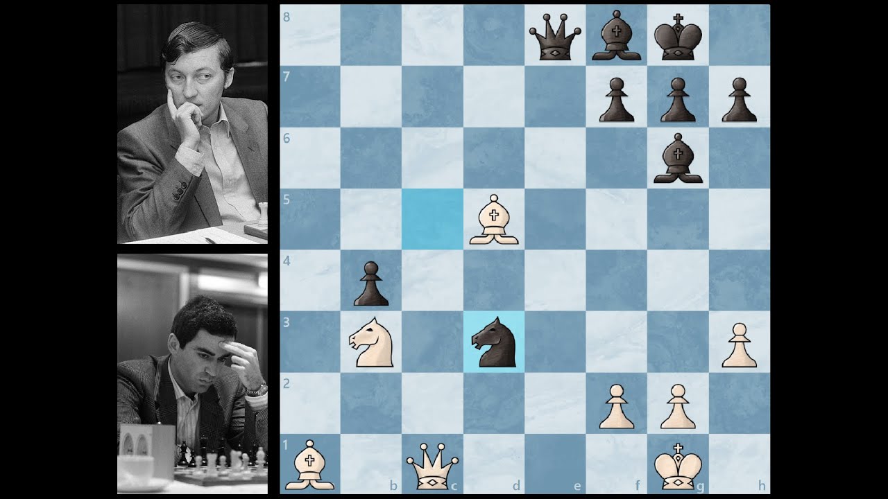 5-я партия Каспаров - Карпов, матч на первенство мира 1985, Москва. (0-1)