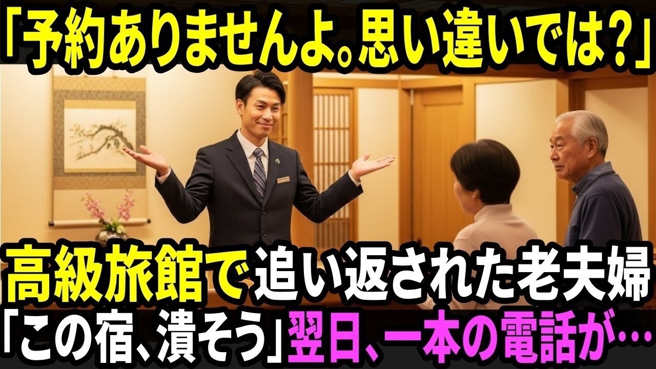 「予約なんて入ってませんよ？お帰りください」高級旅館で勝手にキャンセルされ、追い返された老夫婦――翌日、旅館が震えた“正体”とは