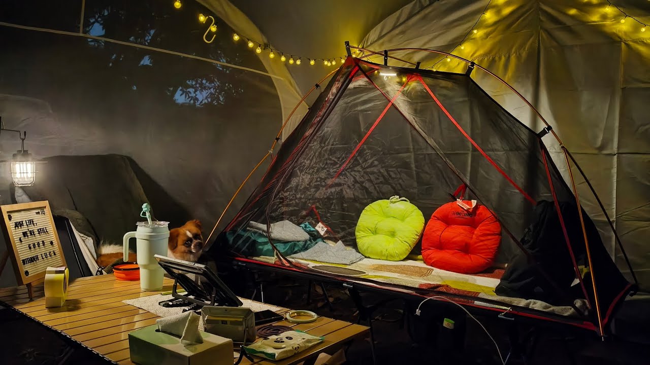 First time Solo Camping with my Dog at Cafe Salvacion |Calm Music| Nature ASMR