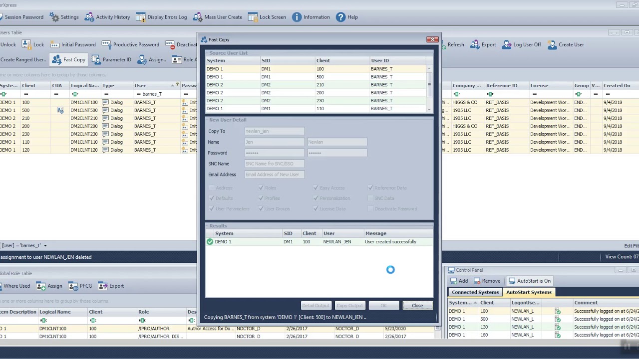 Cloning SAP Users with Fastcopy