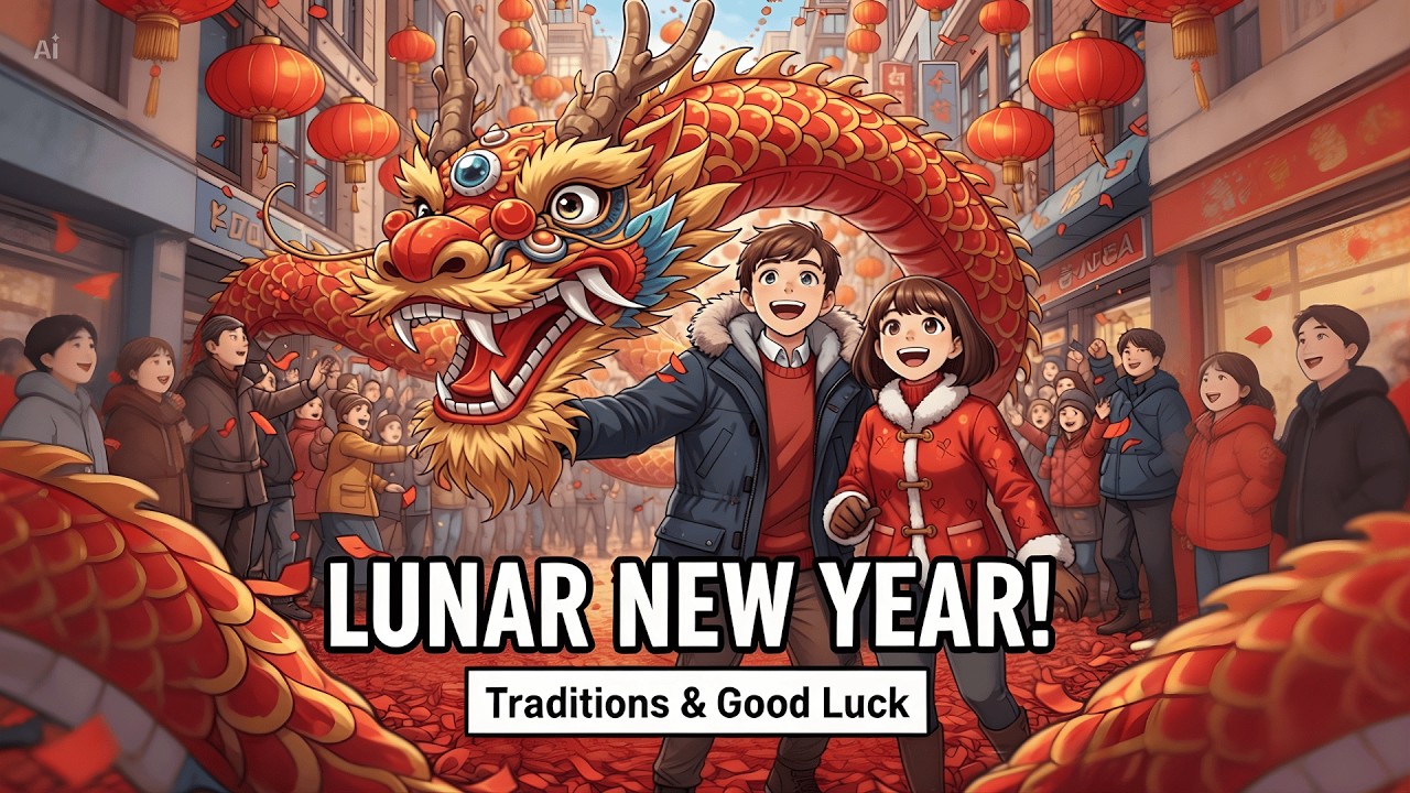The Lunar New Year: A Story about Tradition & Celebration | 20 Mins English Daily (Slow English)