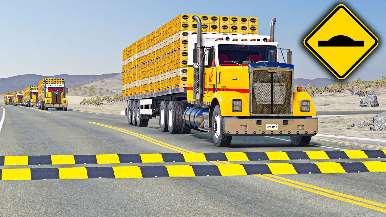 Trucks vs Speed Bumps – Satisfying Suspension Test (So Smooth!) | BeamNG.drive